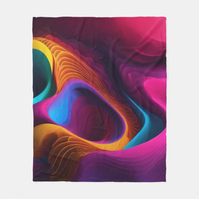 Vibrant Vågar i Färg Fleecefilt (Framsidan)