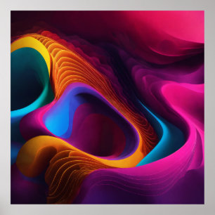 Vibrant Vågar i Färg Poster