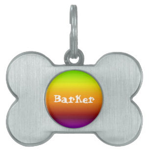 Vibrant Vågrät Färg Spectrum Lila till Grönt ID-bricka Husdjur
