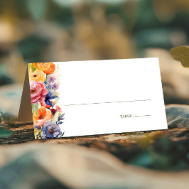 Vibrant Vår Blommigt Bröllop-platskort Placeringskort