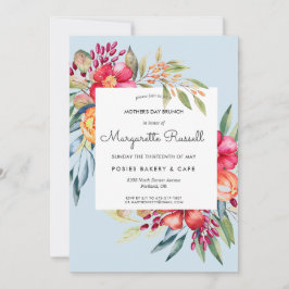 Vibrant Vår Blommigt Mors dag Brunch Inbjudningar