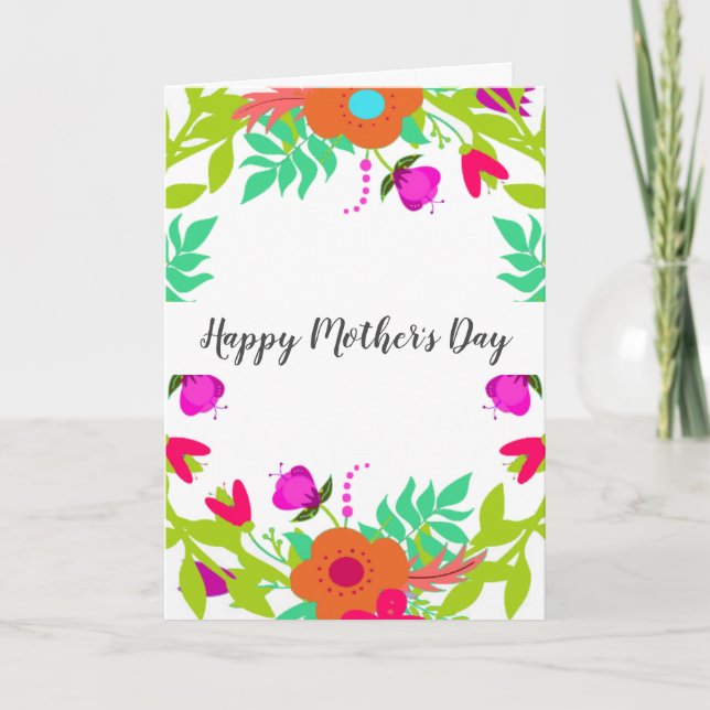 Vibrant Vår Blommigt Utandning Anpassningsbar Mors Helgkort (Framsida)