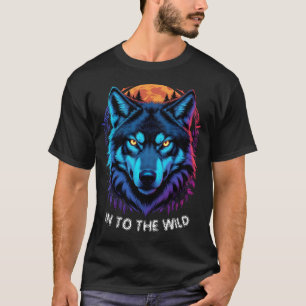 Vibrant Varg Stare Wildlife Art Fierce Gaze T Shirt