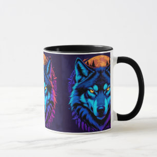 Vibrant Varg Stare Wildlife Fierce Gaze Mugg