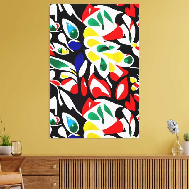 Vibrant Vatten-Drop-geometri, Abstrakt Wall Art Canvastryck (Insitu (Vardagsrum))