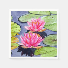 Vibrant Vatten Lilies on Tranquil Pond Pappersservett