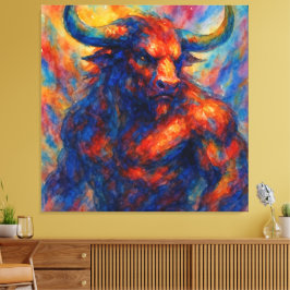 Vibrant vattenfärg Minotaur Canvastryck