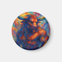 Vibrant vattenfärg Minotaur Magnet