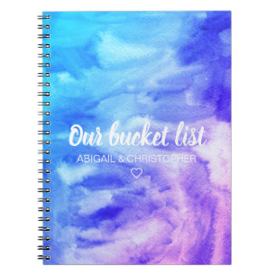 Vibrant vattenfärg vår Bucket-lista - par keepsaké Anteckningsbok
