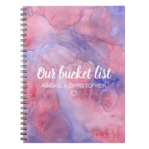 Vibrant vattenfärg vår Bucket-lista - par keepsaké Anteckningsbok
