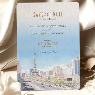 Vibrant Vegas Skyline Spara-the-date-inbjudan Inbjudningar