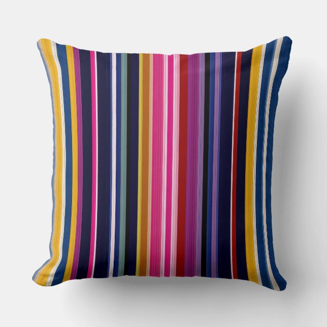 Vibrant Vertical Stripe Modern Throw Pillow Kudde (Framsida)