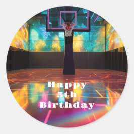 Vibrant Victory Basketball Runt Klistermärke