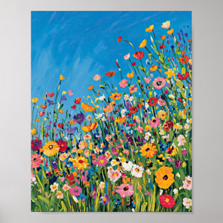 Vibrant Vildblommefälts Impressionistisk Affisch V