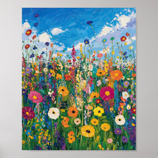 Vibrant Vildblommefälts Impressionistisk Affisch V