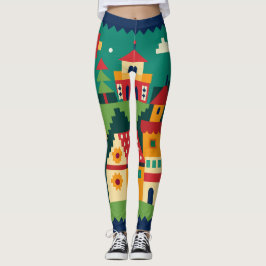 Vibrant Village Art Leggings