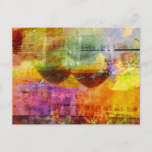 Vibrant Vin Digital Art-vykort
