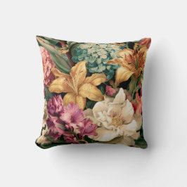 Vibrant Vintage Floral Arrangement Kudde