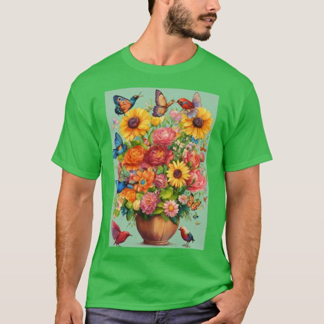 Vibrant vitamin Bouquet T-Shirt Design (Framsida)