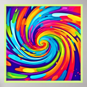 Vibrant Vortex i Artistic Whirlwind Poster