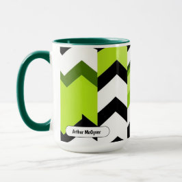 Vibrant Wasabi Chevron Modern Texture Mugg