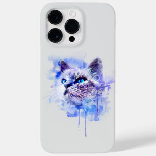 Vibrant Watercolor Cat Ansikte T-Shirt