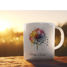 Vibrant Watercolor Dandelion, custom Kaffemugg