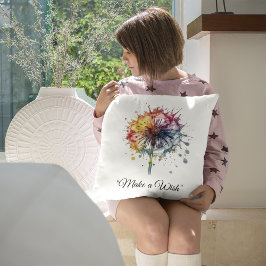 Vibrant Watercolor Dandelion, custom Kudde