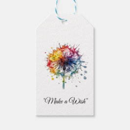 Vibrant Watercolor Dandelion, custom Presentetikett
