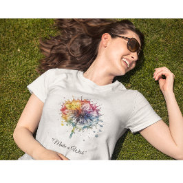 Vibrant Watercolor Dandelion, custom T Shirt