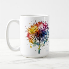 Vibrant Watercolor Dandelion Kaffemugg