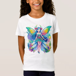 Vibrant Watercolor Fairy med Rainbow Vingar T Shirt