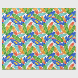 Vibrant Watercolor Feather Pattern — Abstract ِArt Presentpapper