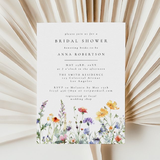 Vibrant Watercolor Floral Bridal Shower Invitation Inbjudningar (Skapare uppladdad)