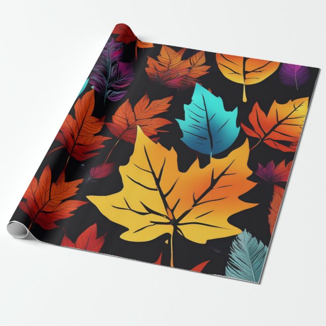 Vibrant Watercolor Löv Presentpapper (Utrullad)