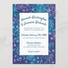 Vibrant Watercolor och Blommigt Inbjudan