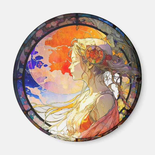 Vibrant Watercolor of Girl Magnet (Framsidan)