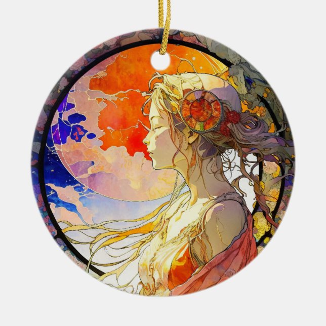 Vibrant Watercolor of Girl Ornament (Framsidan)