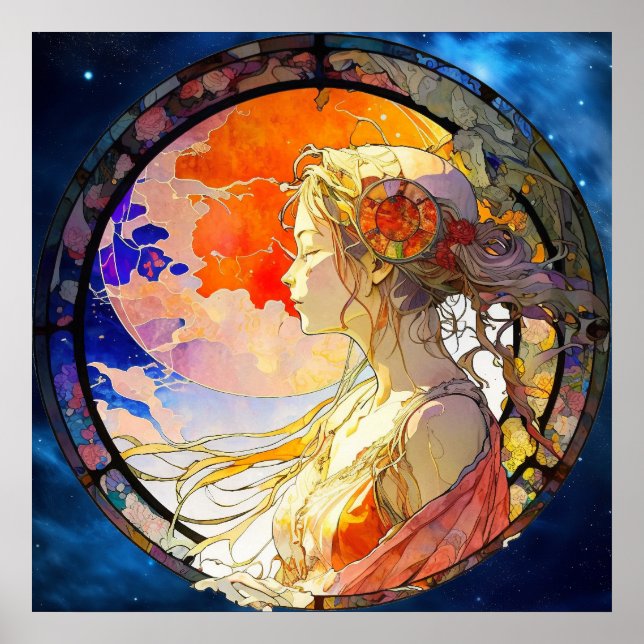 Vibrant Watercolor of Girl Poster (Framsidan)