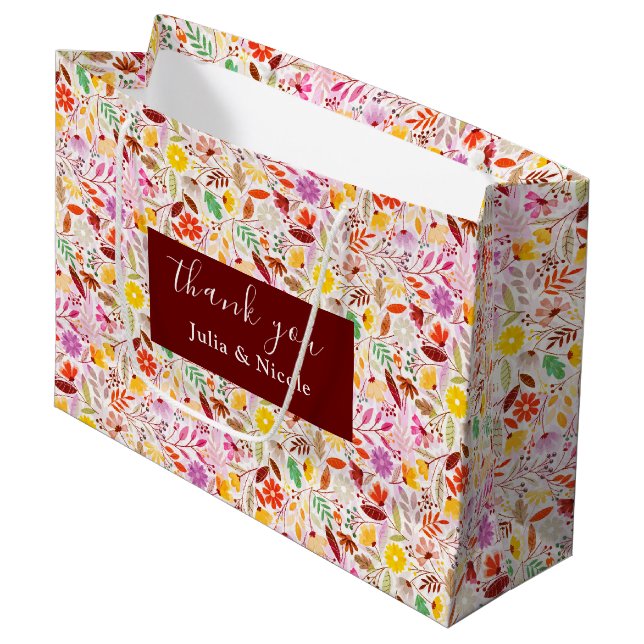 Vibrant Watercolor Summer Tulip Flowers Bröllop (Framsidan Vinklad)