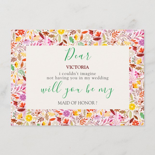 Vibrant Watercolor Summer Tulip Flowers Bröllop Meny (Framsida)