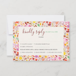 Vibrant Watercolor Summer Tulip Flowers Bröllop OSA Kort