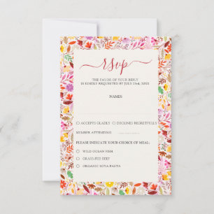Vibrant Watercolor Summer Tulip Flowers Bröllop OSA Kort