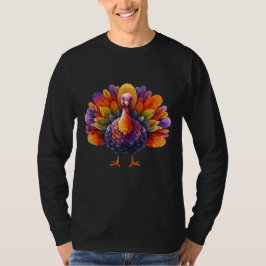 Vibrant Watercolor Turkey Autumn Harvest T Shirt