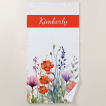 Vibrant Watercolor Wildflowers Personalized