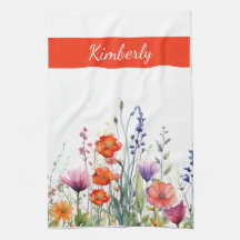Vibrant Watercolor Wildflowers Personalized