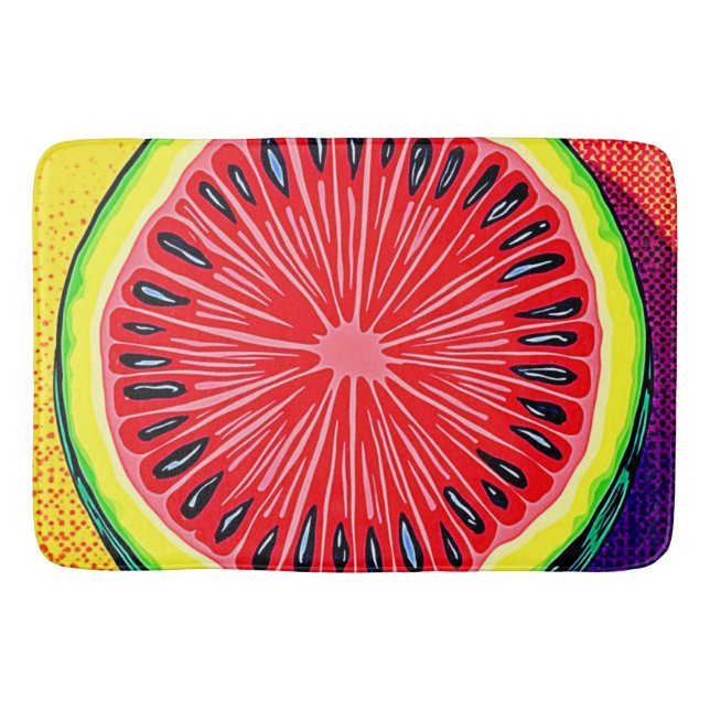 Vibrant Watermelon Pop Art Badrumsmatta (Framsidan)
