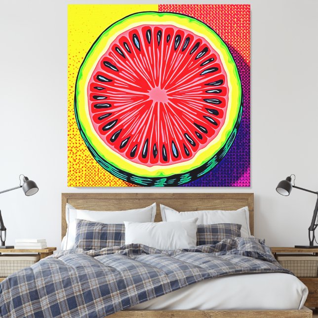 Vibrant Watermelon Pop Art Canvastryck (Insitu (sovrum))