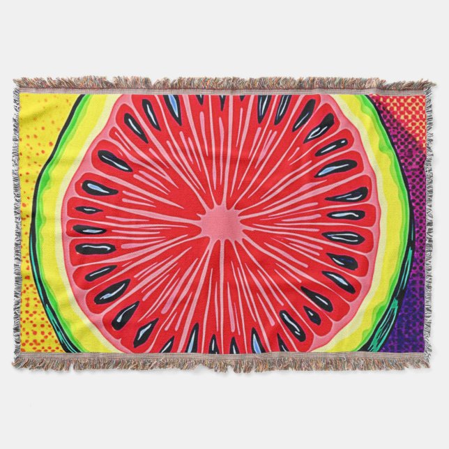 Vibrant Watermelon Pop Art Filt (Framsidan)