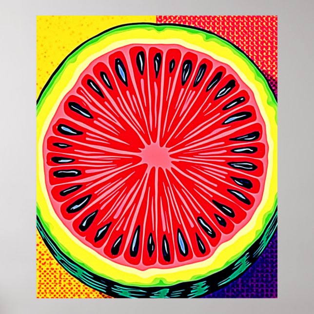 Vibrant Watermelon Pop Art Poster (Framsidan)